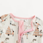 Dreamlet Snow Day Pink Convertible Zip Footies Baby Sleepwear - Everetts Place Boutique - 