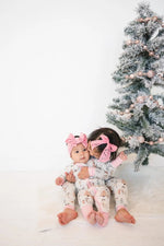 Dreamlet Snow Day Pink Two Piece Bamboo Knit Set Snug Fit Comfort - Everetts Place Boutique - 