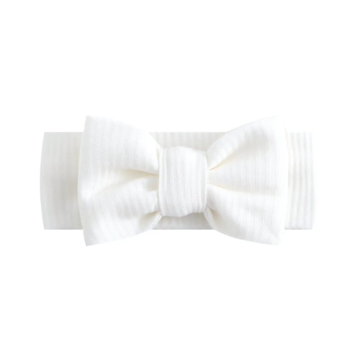 Snow Ribbed Baby Headband - Bow tie, White, Ribbon, Headband, Headpiece | Everetts Place