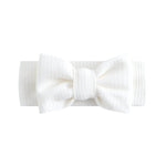 Snow Ribbed Baby Headband - Bow tie, White, Ribbon, Headband, Headpiece | Everetts Place