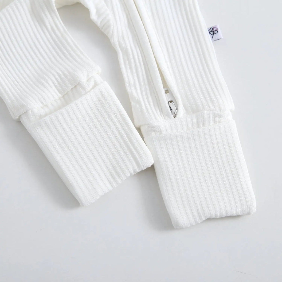 Luxie Charm Snow Ribbed Zippered Baby Romper - 