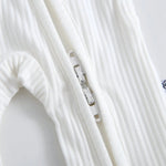 Luxie Charm Snow Ribbed Zippered Baby Romper - 