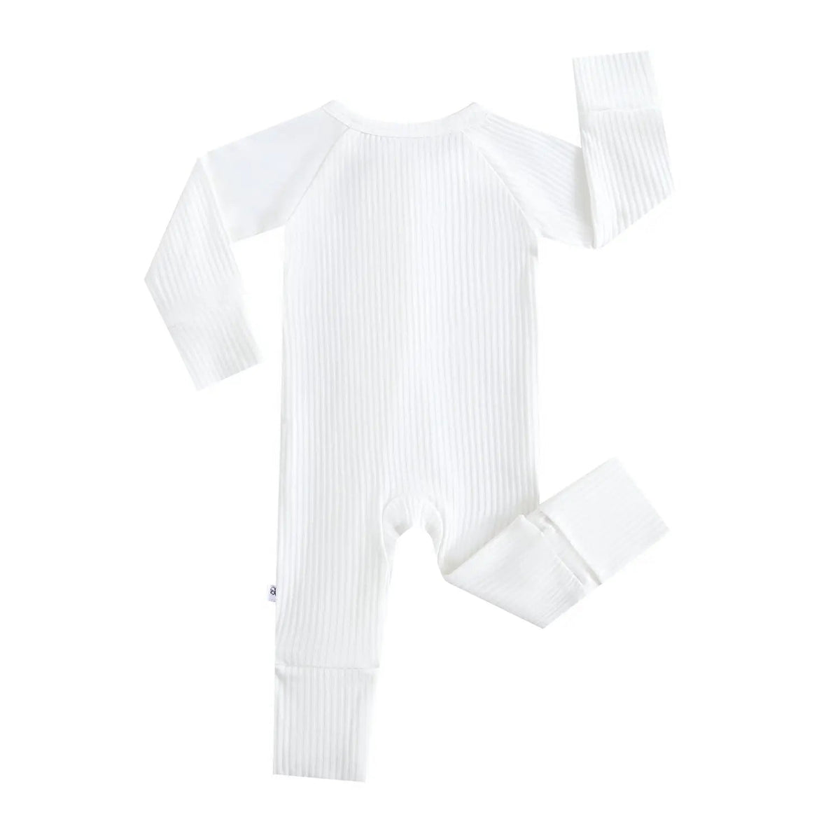 Luxie Charm Snow Ribbed Zippered Baby Romper - 