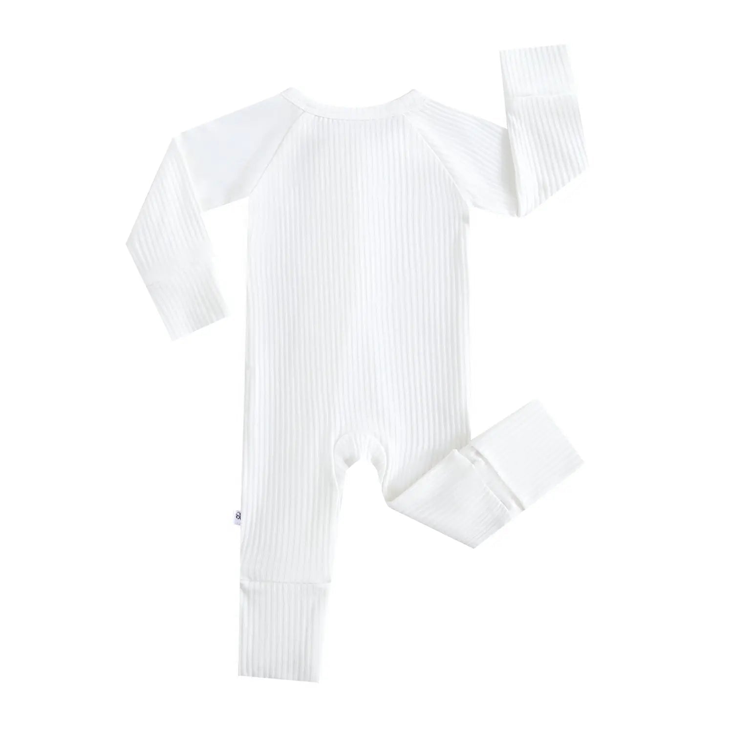 Luxie Charm Snow Ribbed Zippered Baby Romper - 