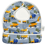 Texas Tushies Snowy Daze Flip Bib with Pocket for Easy Clean Mealtimes for Babies - 
