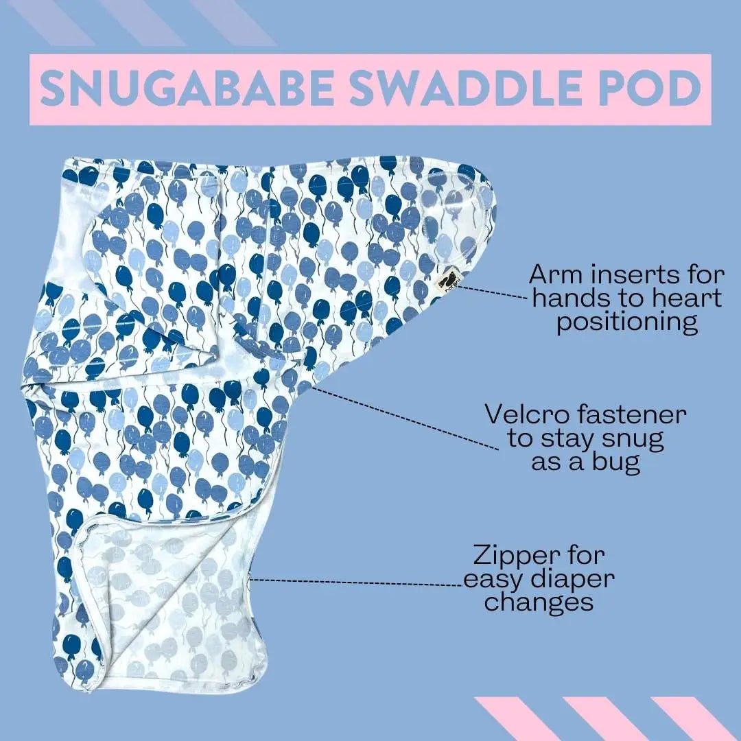 Norani Baby Snugababe Swaddle™ Sleep Pod - Blue Balloons - 