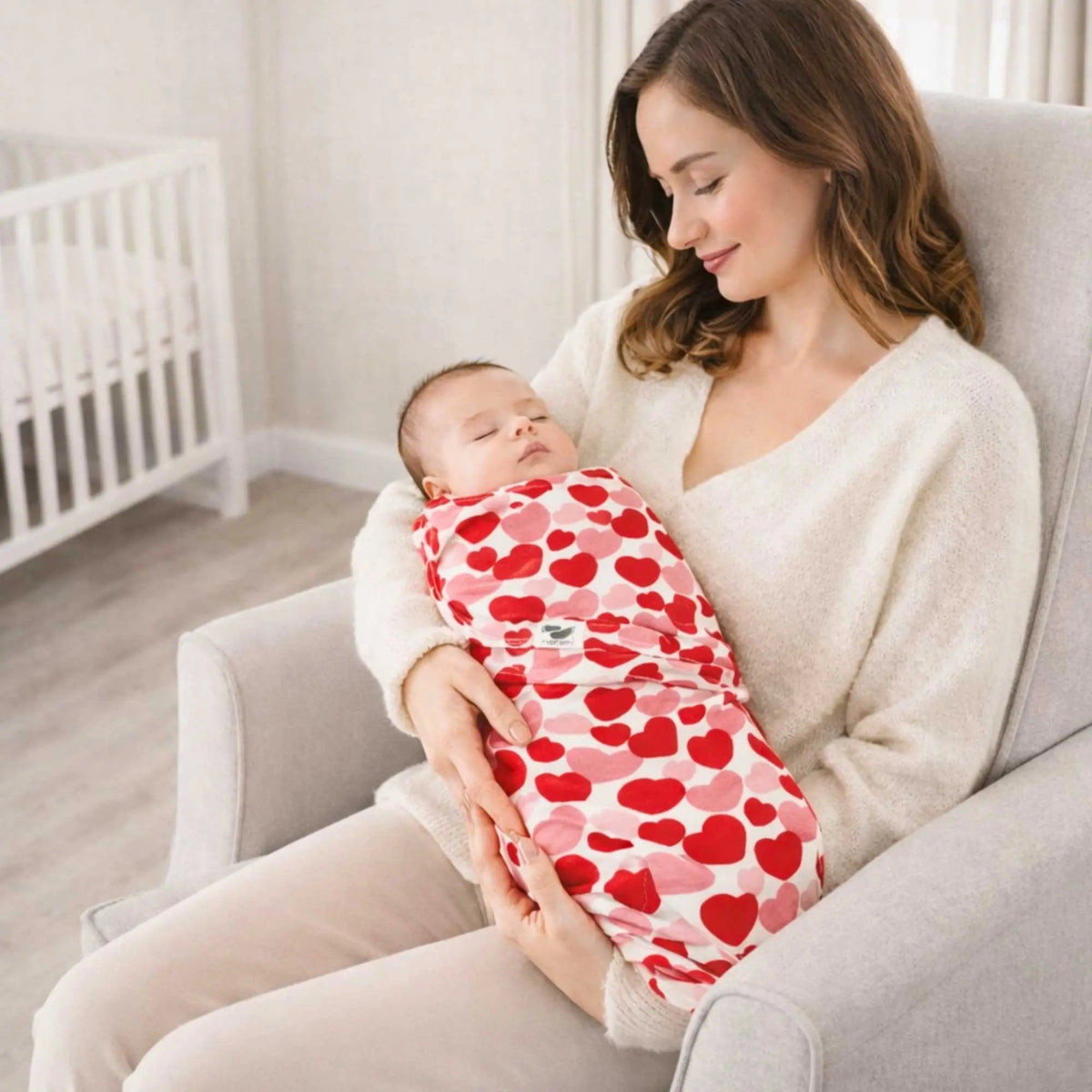Norani Baby Snugababe Swaddle™ Sleep Pod - Red & Pink Hearts - 