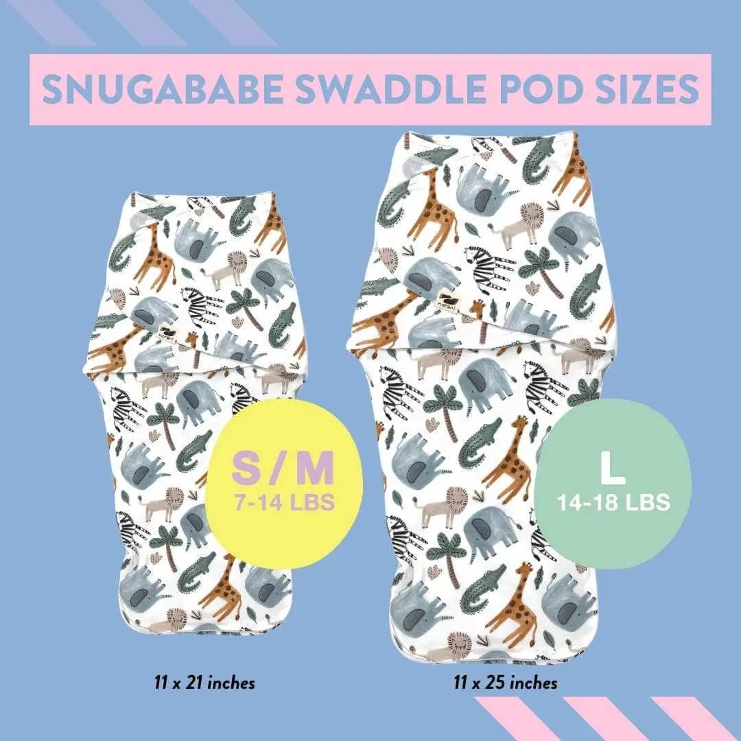 Norani Baby Snugababe Swaddle™ Sleep Pod - Safari Animals - 