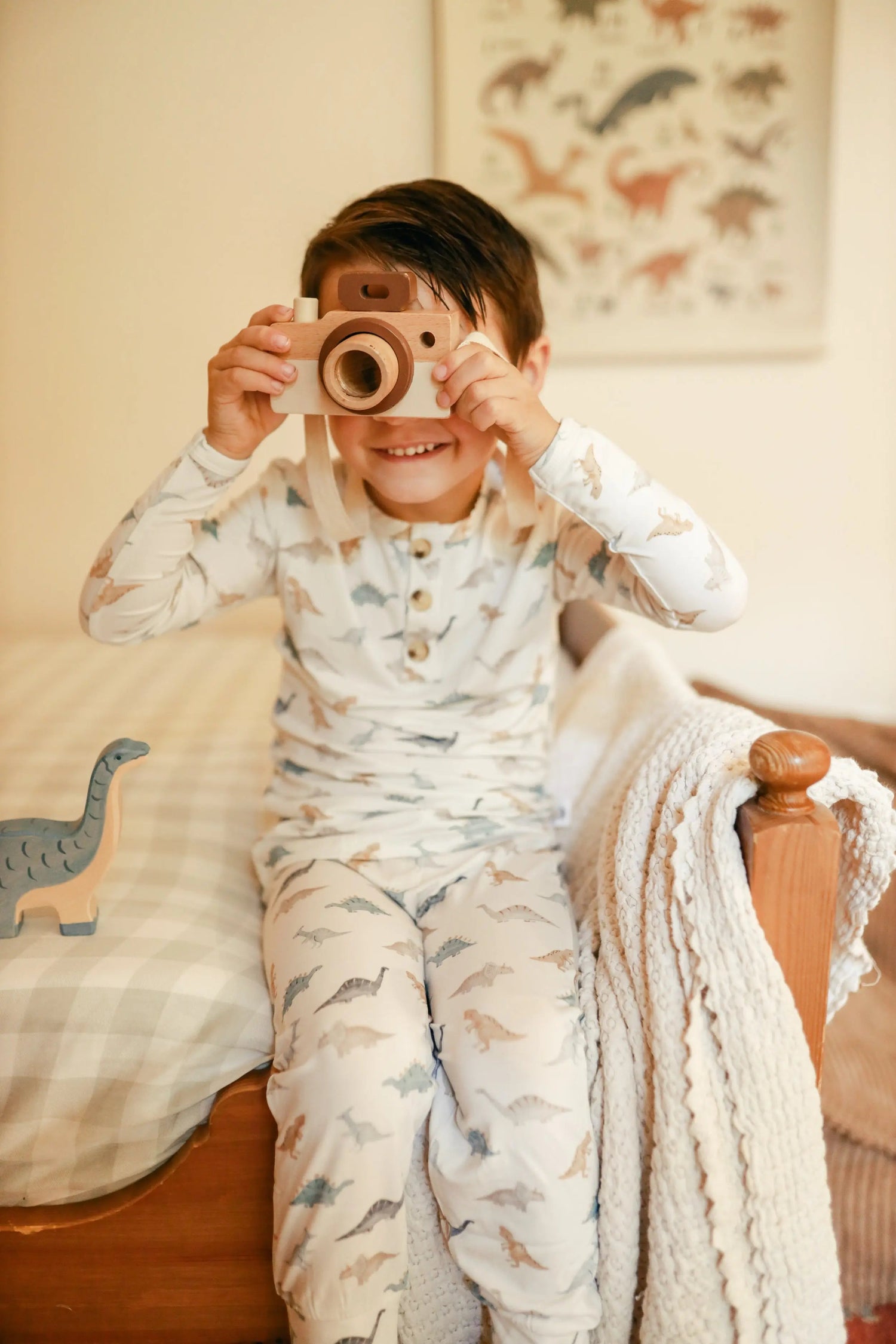 Snugglesaurus 2pc Henley Bamboo Pajamas - Sizes Newborn & Up! - Child, Baby & Toddler Clothing, Pajamas, Toddler, Nightwear | Everetts Place