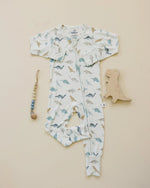 Little Joy Co. Snugglesaurus Bamboo Zippy Romper for Babies with Feet - Everetts Place Boutique - 