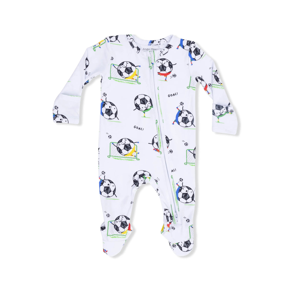Angel Dear Soccer Balls Playing Soccer Blue - 2 Way Zipper Footie - 