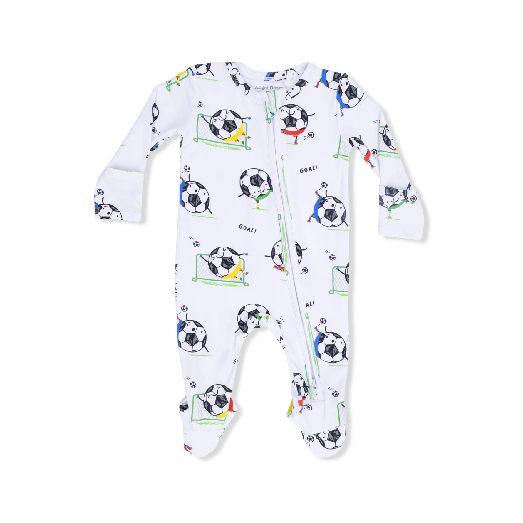 Angel Dear Soccer Balls Playing Soccer Blue - 2 Way Zipper Footie - 