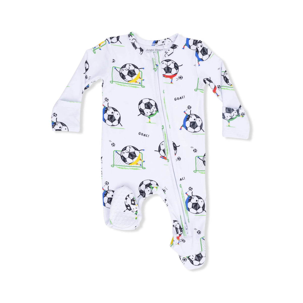 Angel Dear Soccer Balls Playing Soccer Blue - 2 Way Zipper Footie - 