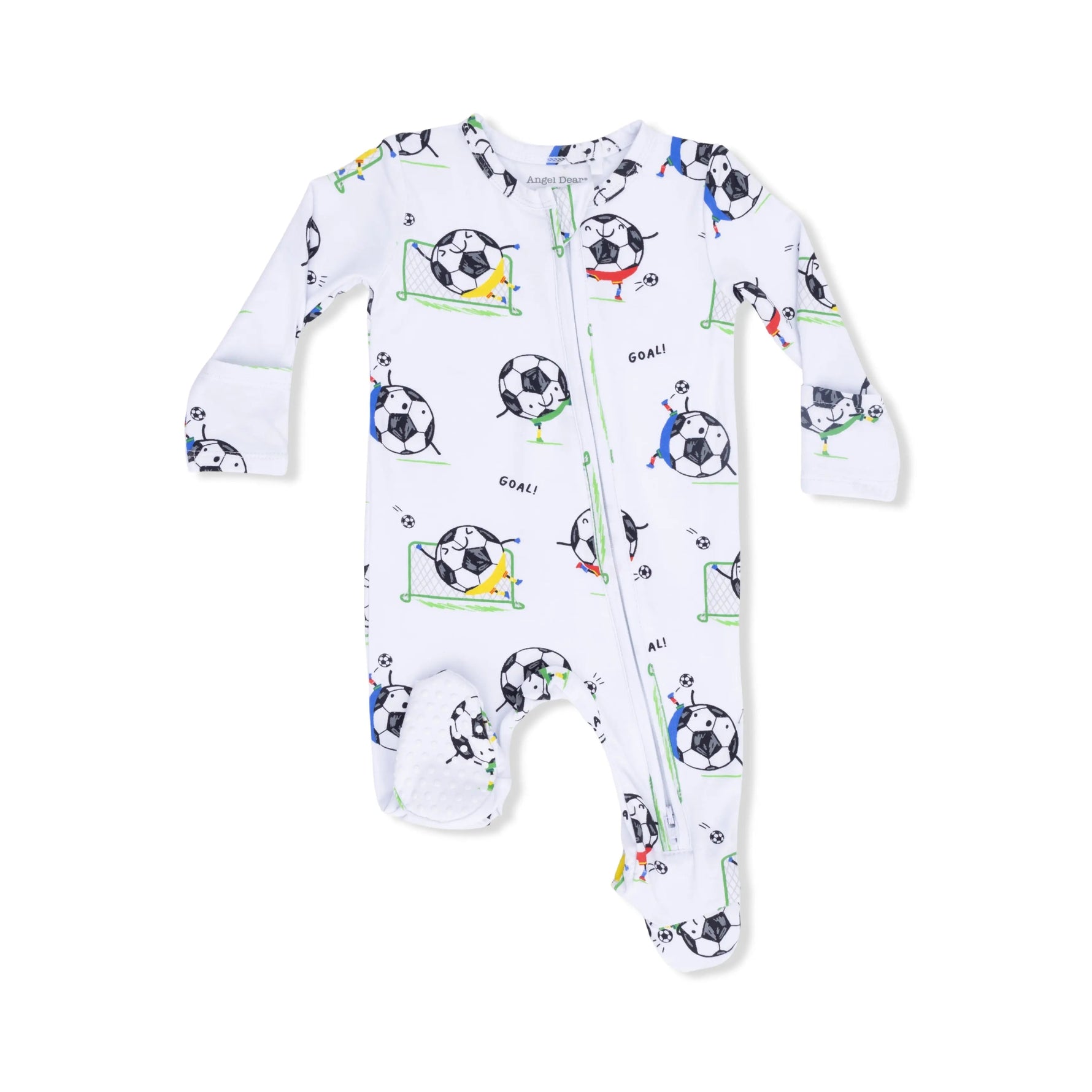 Angel Dear Soccer Balls Playing Soccer Blue - 2 Way Zipper Footie - 