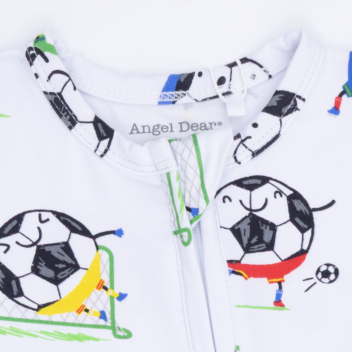 Angel Dear Soccer Balls Playing Soccer Blue - 2 Way Zipper FootieEveretts Place