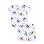 Angel Dear Soccer Balls Playing Soccer Blue - Loungewear Short Set - 