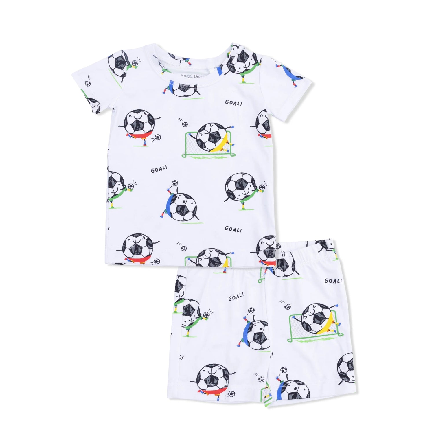 Angel Dear Soccer Balls Playing Soccer Blue - Loungewear Short Set - 