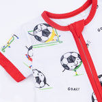 Angel Dear Soccer Balls Playing Soccer Blue - Shortie 2 Way Zipper RomperEveretts Place