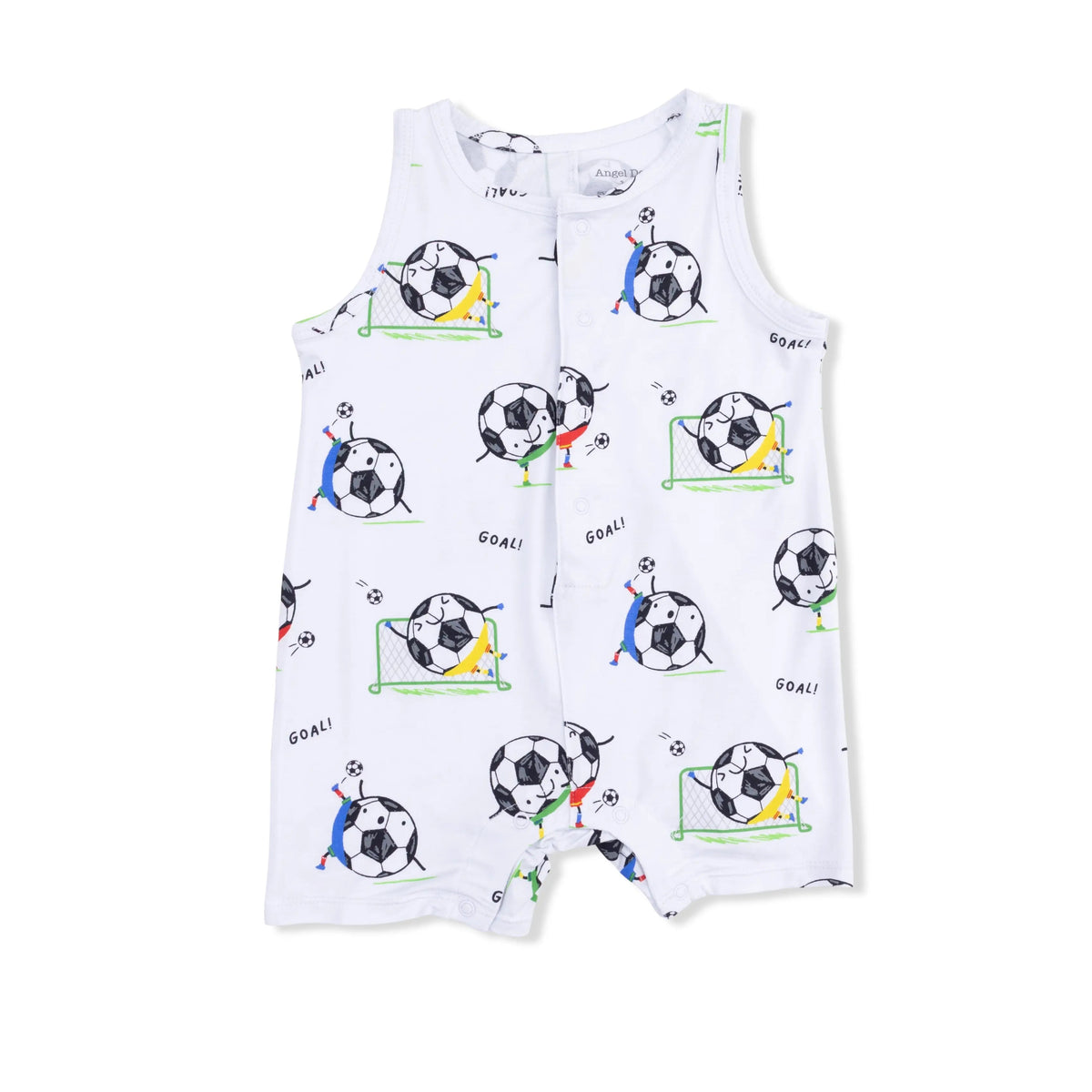 Angel Dear Soccer Balls Playing Soccer Blue - Sleeveless Shortie Romper - 