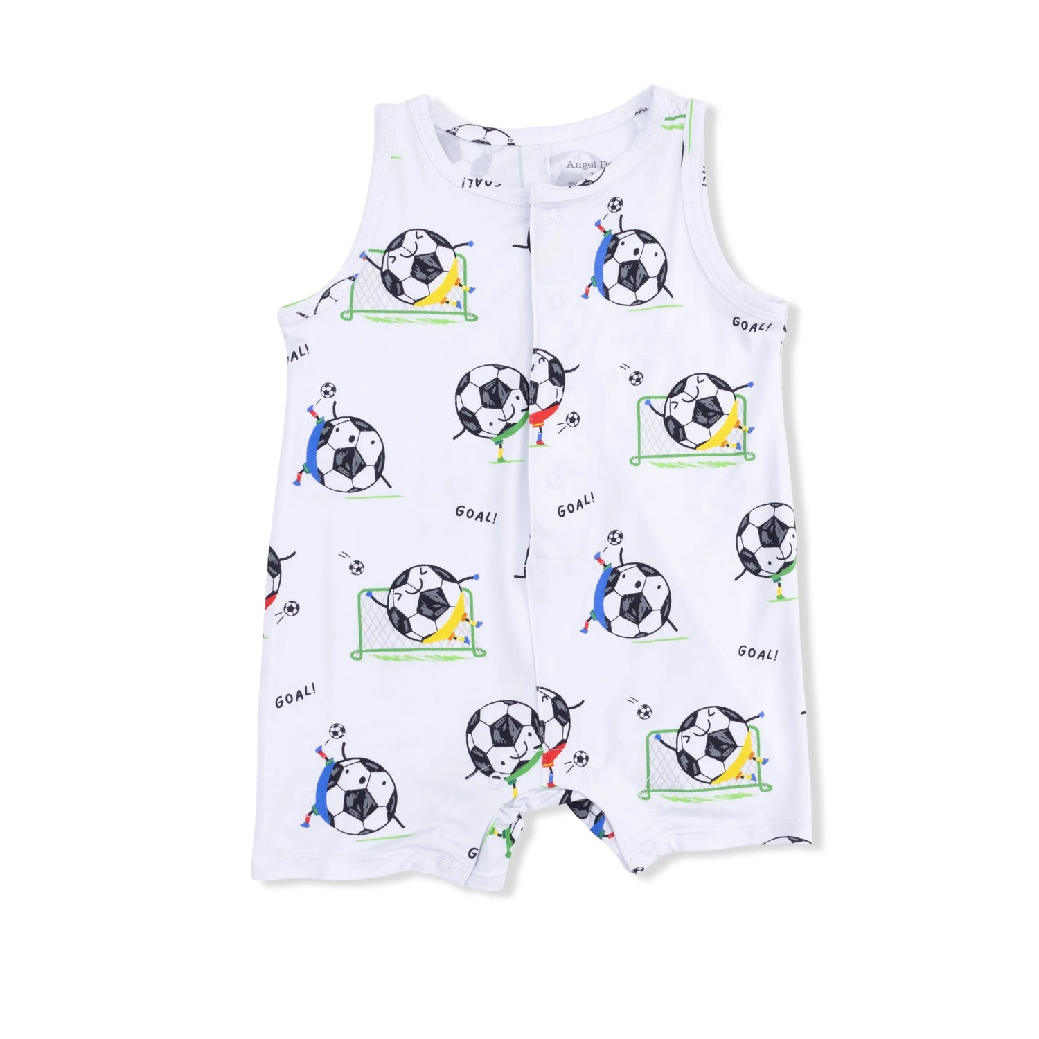 Angel Dear Soccer Balls Playing Soccer Blue - Sleeveless Shortie Romper - 