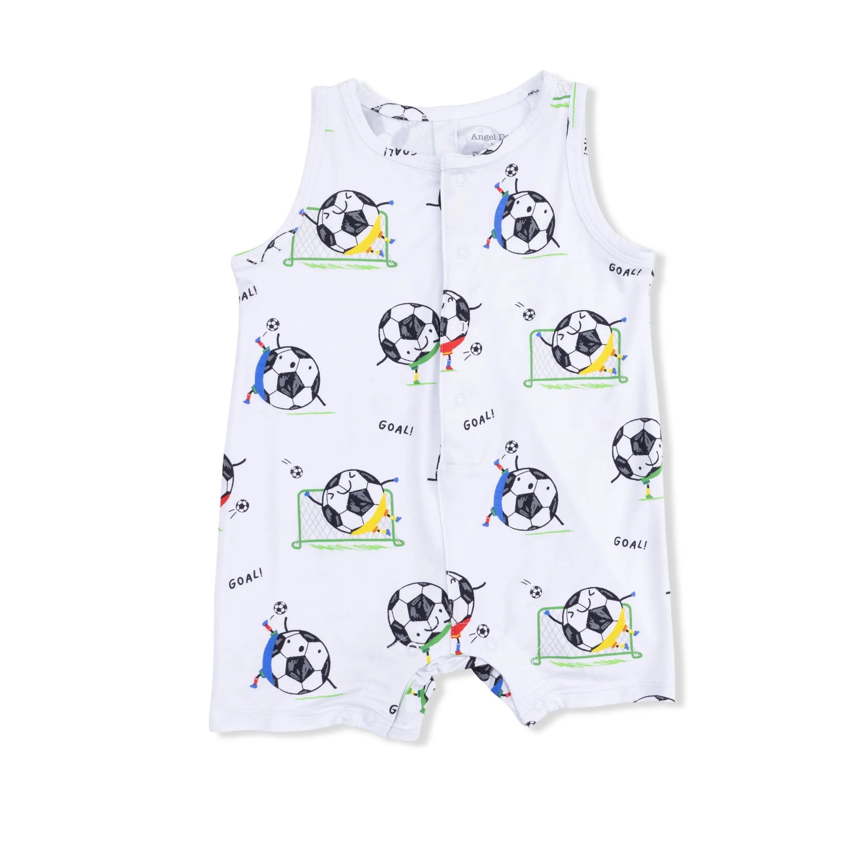Angel Dear Soccer Balls Playing Soccer Blue - Sleeveless Shortie Romper - 
