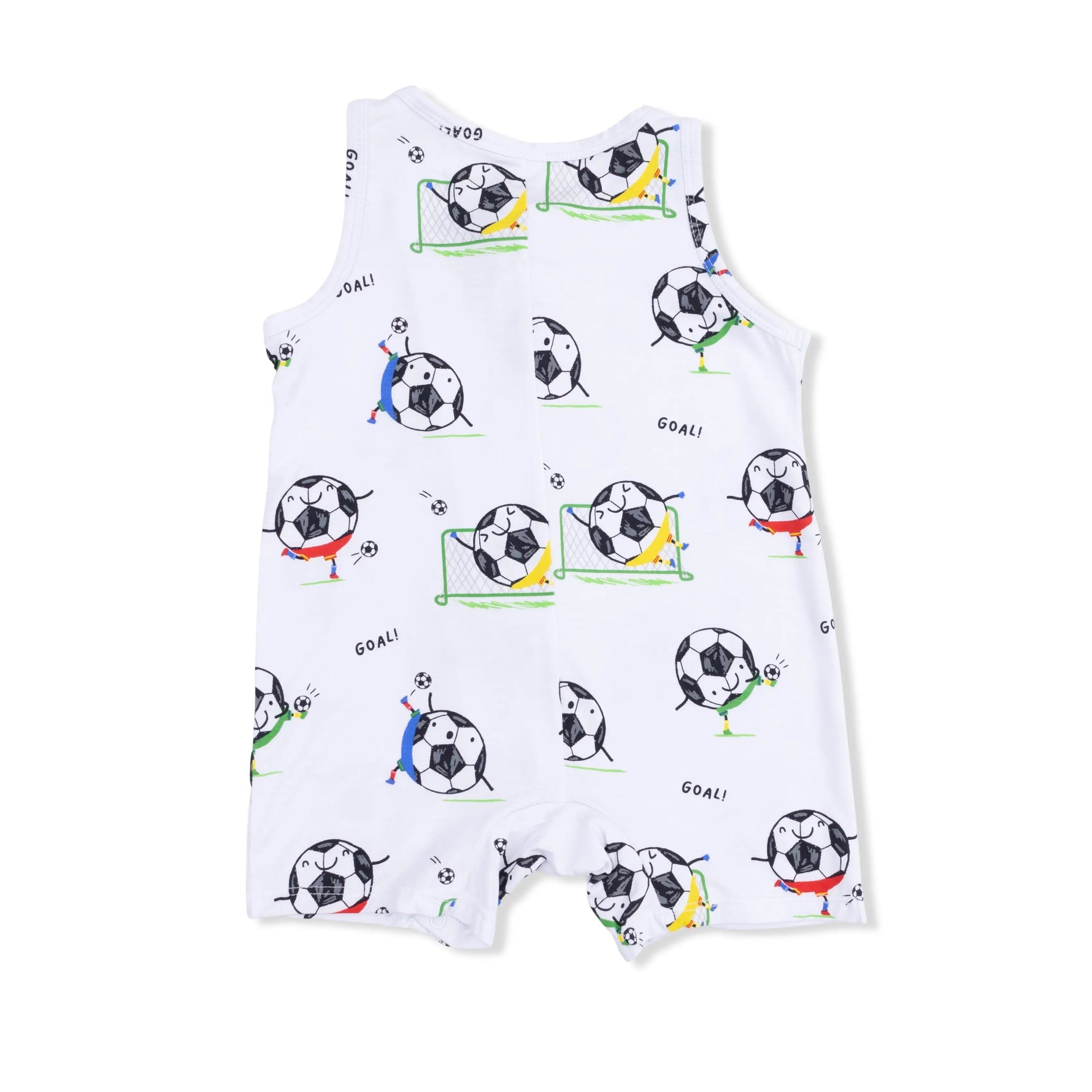 Angel Dear Soccer Balls Playing Soccer Blue - Sleeveless Shortie Romper - 