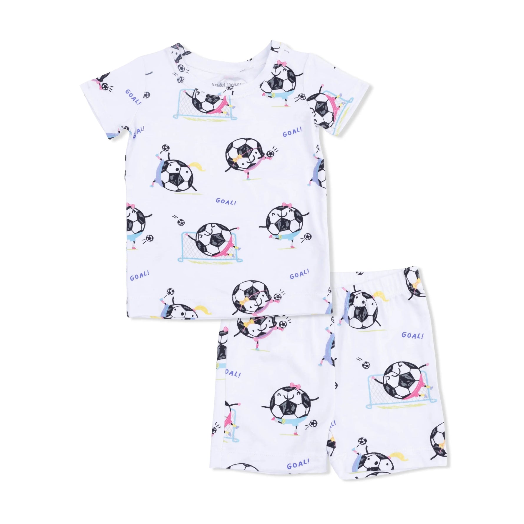 Angel Dear Soccer Balls Playing Soccer Pink - Loungewear Short Set - 