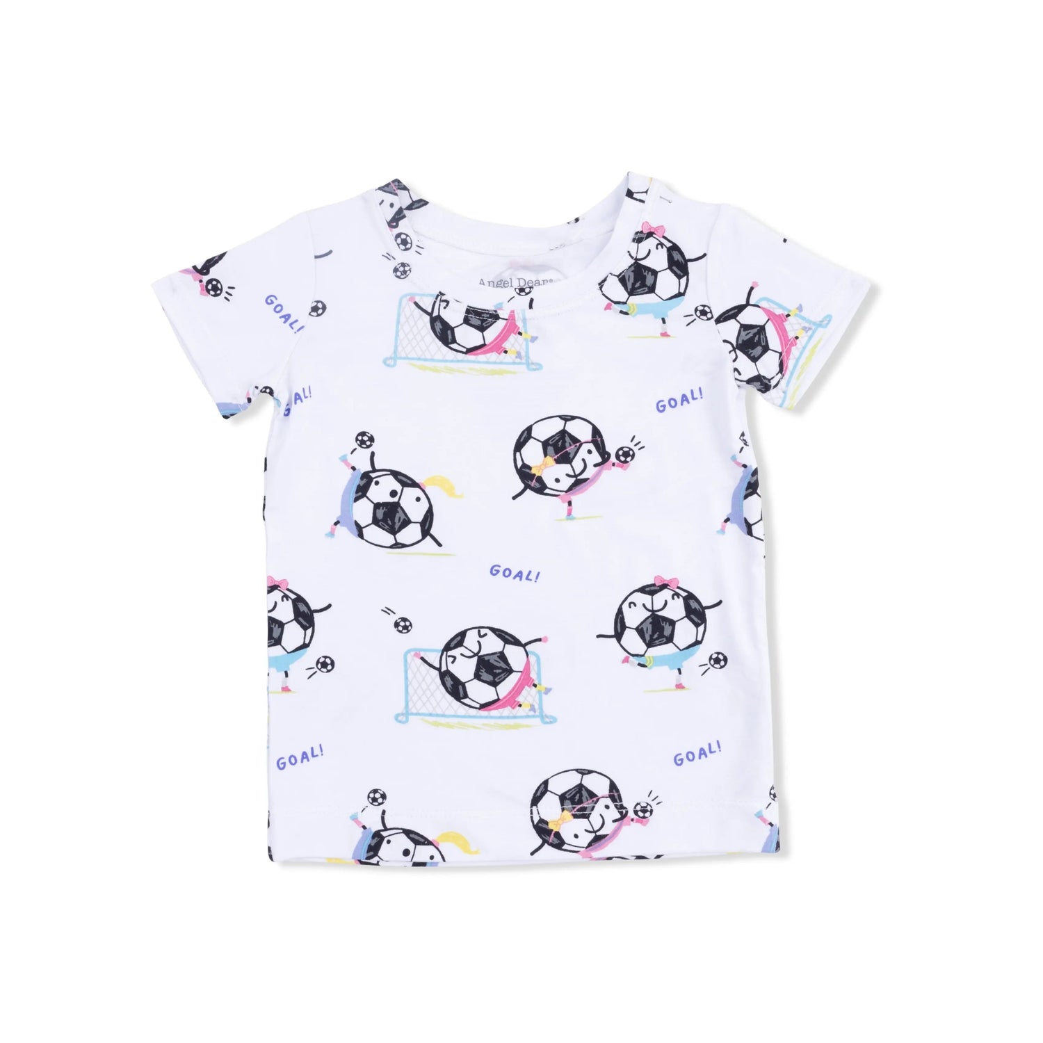 Angel Dear Soccer Balls Playing Soccer Pink - Loungewear Short Set - 