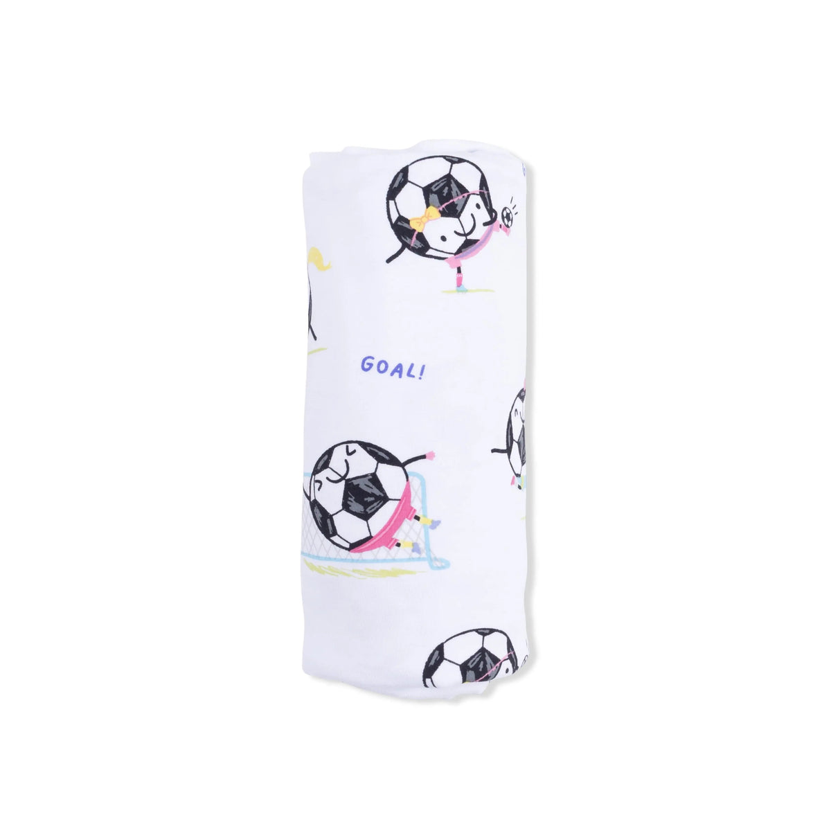 Angel Dear Soccer Balls Playing Soccer Pink - Swaddle Blanket - 