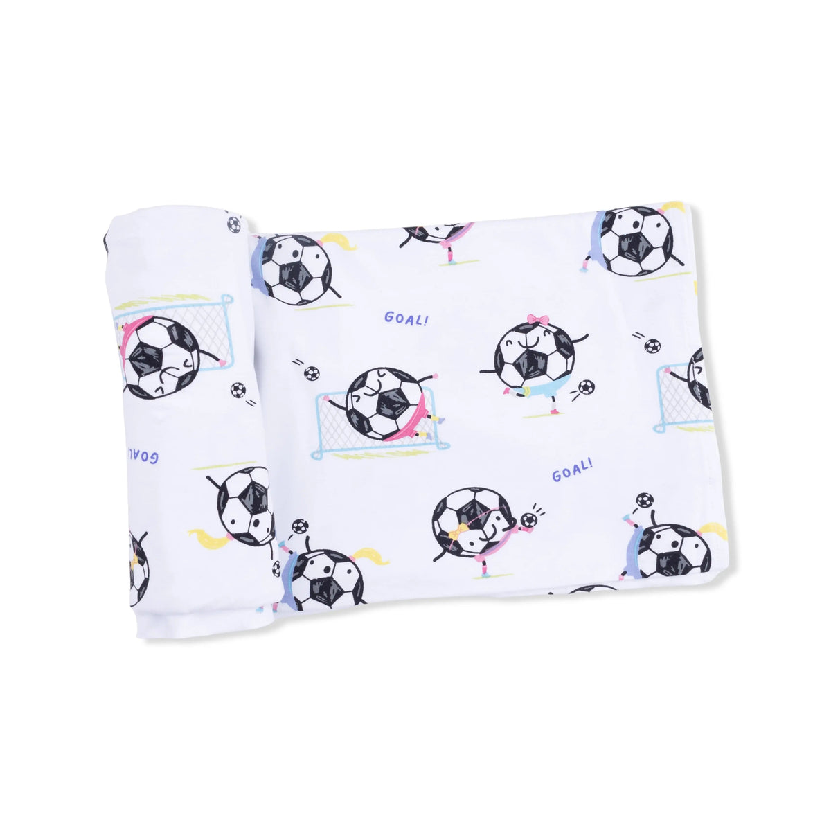 Angel Dear Soccer Balls Playing Soccer Pink - Swaddle Blanket - 