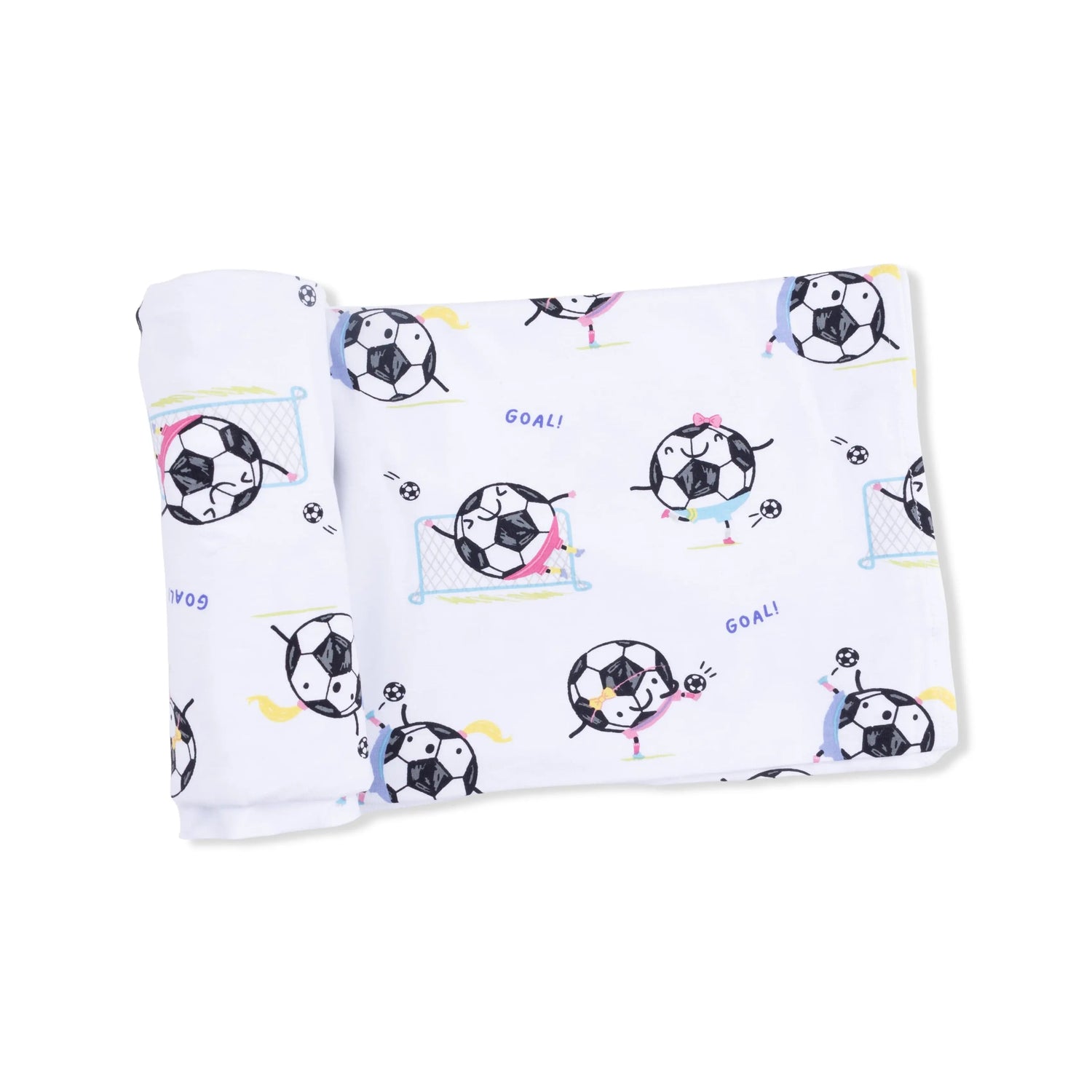 Angel Dear Soccer Balls Playing Soccer Pink - Swaddle Blanket - 