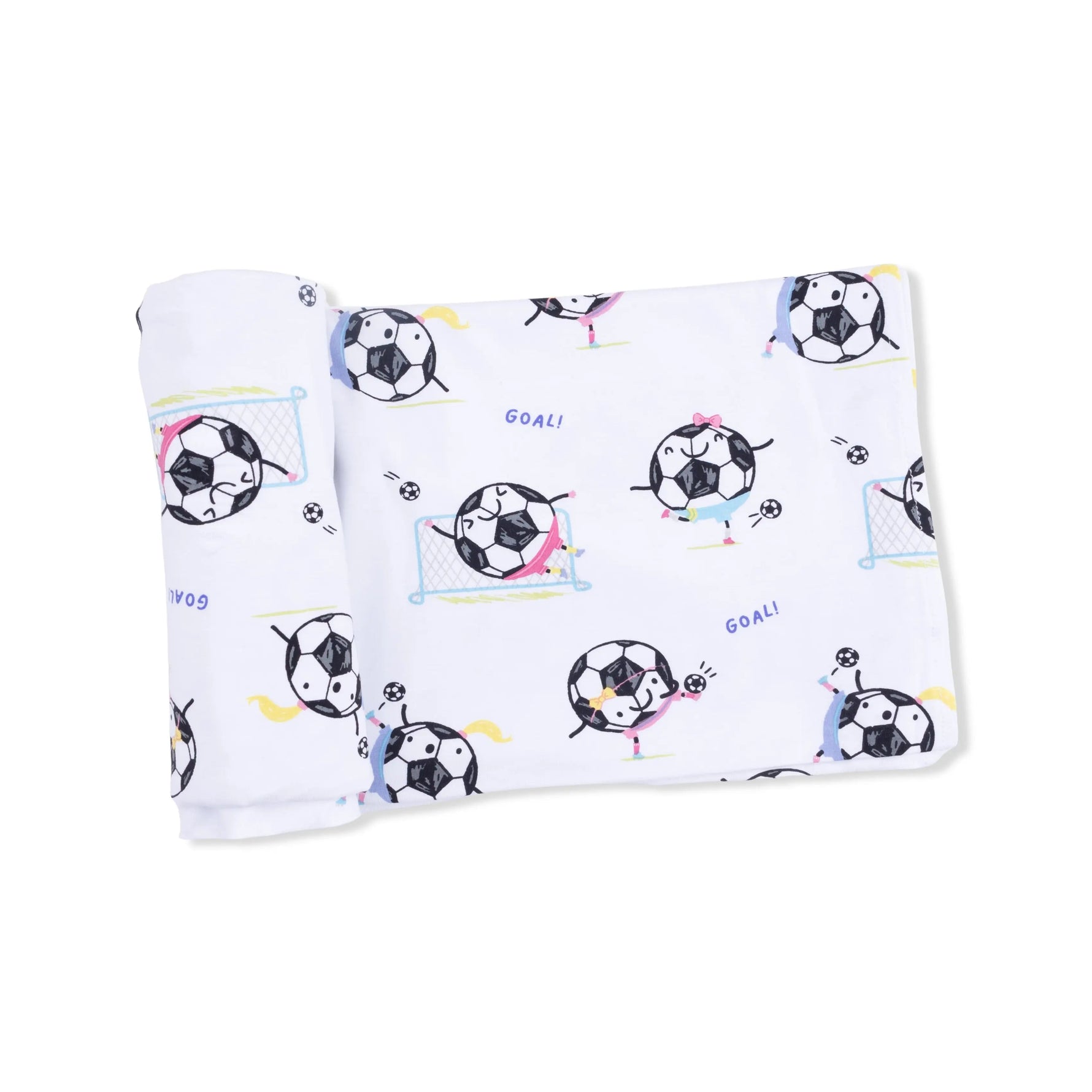 Angel Dear Soccer Balls Playing Soccer Pink - Swaddle Blanket - 
