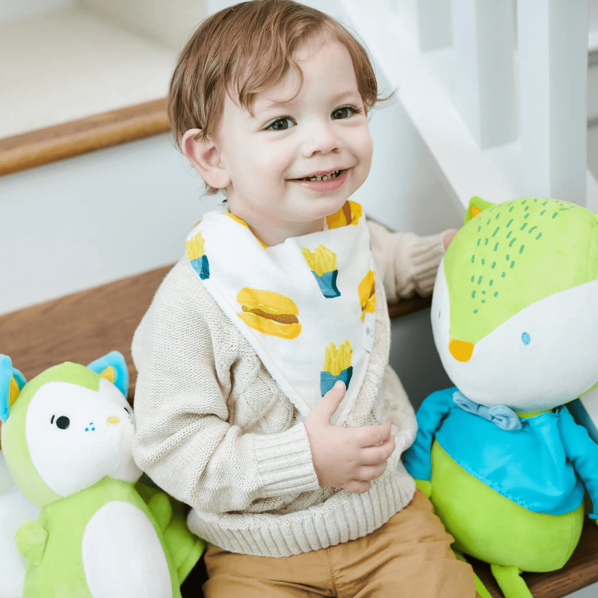 Goosewaddle® | Newborn Baby Blankets Toys Teethers Bibs & More Soft Bamboo Bib Set with Absorbent Terry Cloth