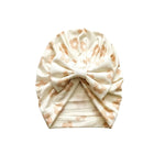 Harp Angel Boutique Soft Bamboo Bow Turban Hat with Adjustable Fit for Newborn Girls - 