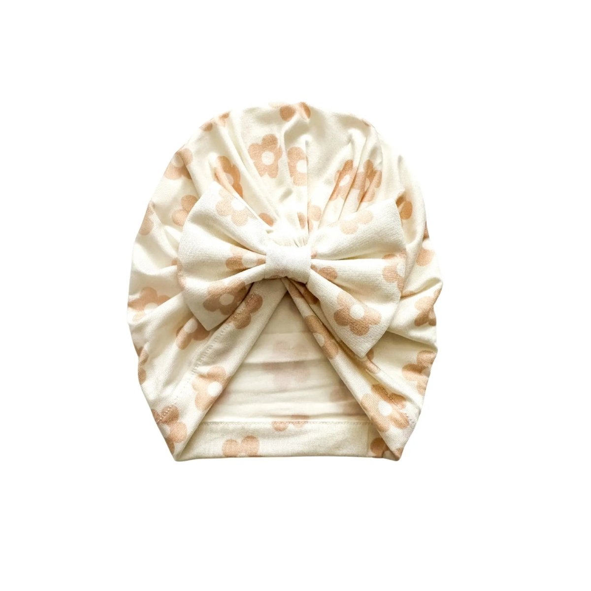 Harp Angel Boutique Soft Bamboo Bow Turban Hat with Adjustable Fit for Newborn Girls - 