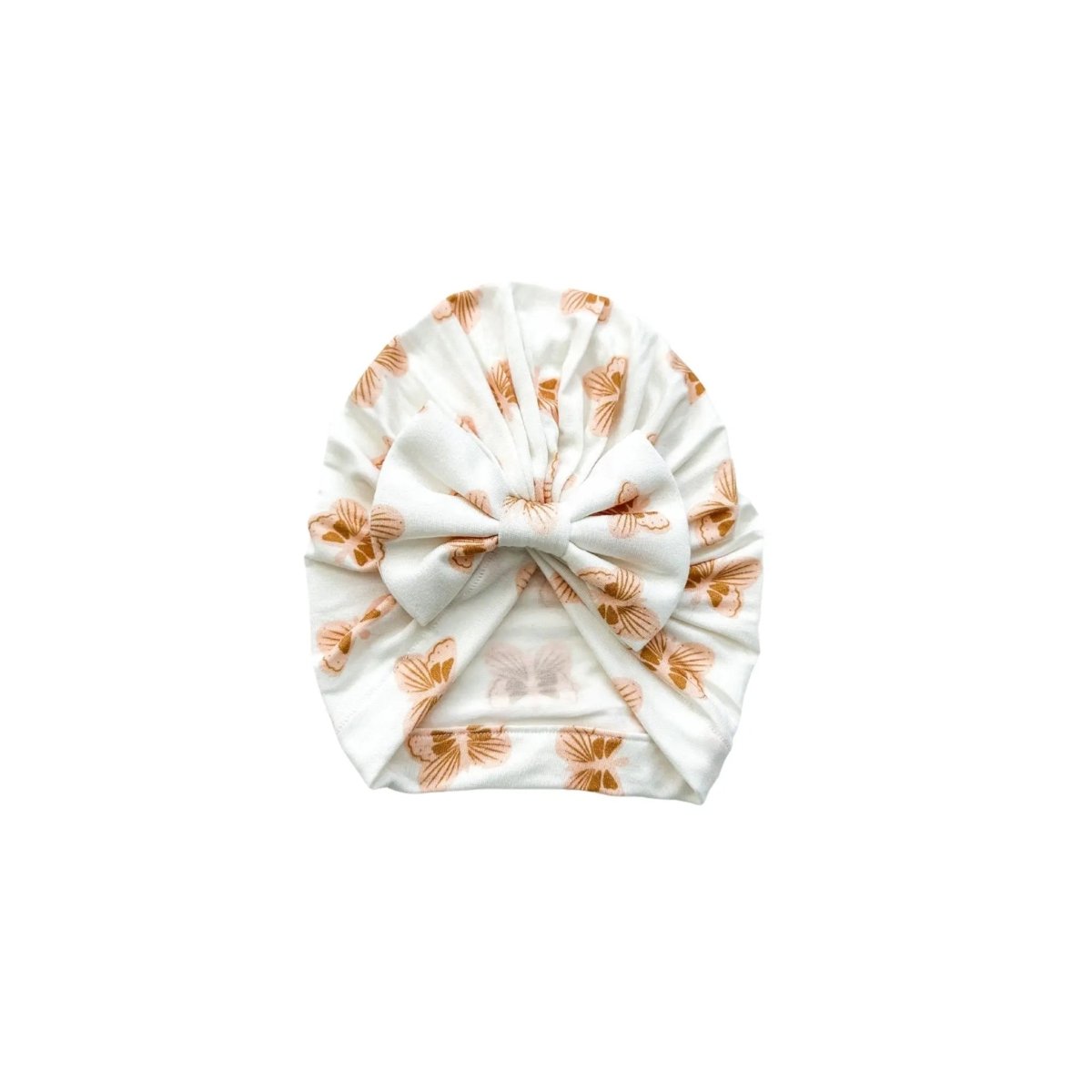 Harp Angel Boutique Soft Bamboo Bow Turban Hat with Butterfly Design for Newborns - 