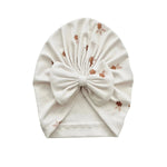 Harp Angel Boutique Soft Bamboo Bow Turban Hat with Stretch for Newborn Girls - 