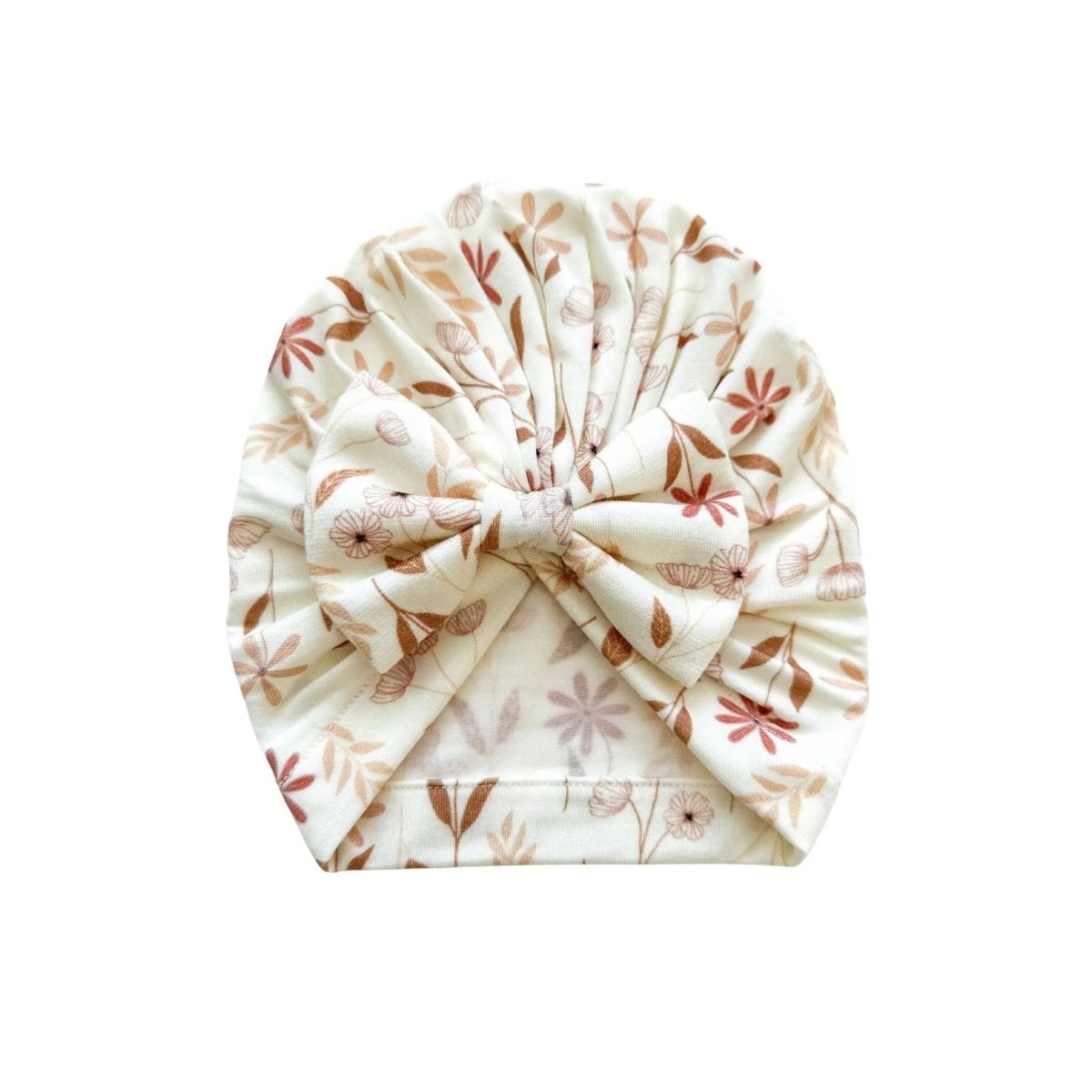 Harp Angel Boutique Soft Bamboo Bow Turban Hat with Stretch for Newborn Girls - 