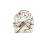 Harp Angel Boutique Soft Bamboo Bow Turban Hat with Stretch for Newborn Girls - 