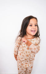 Harp Angel Boutique Soft Bamboo Flower Garden Pajama Set with Snug Fit for Kids - 