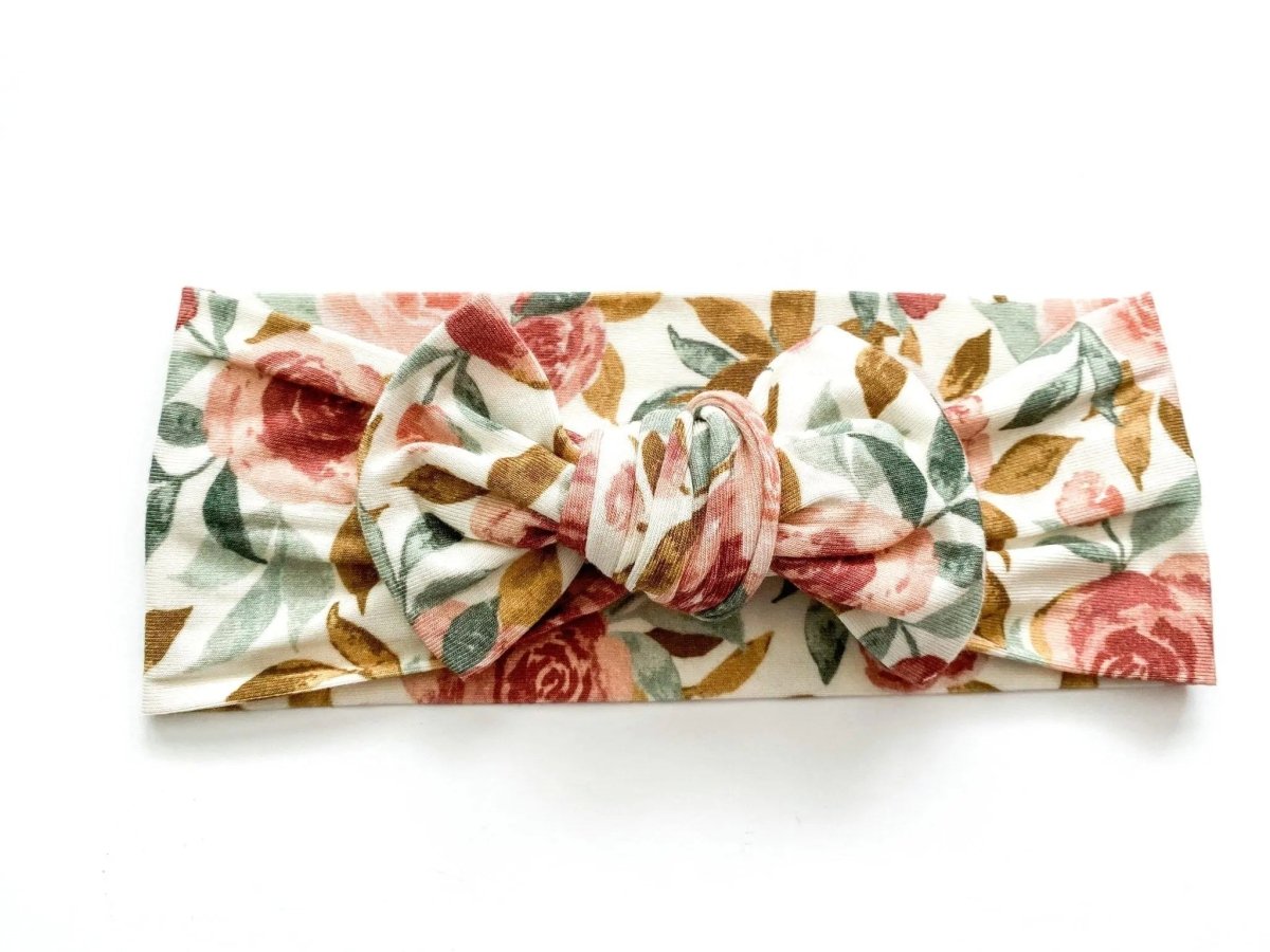 Knotted Headband - Dusty Pink Floral - Pink, Headband, Headpiece, Rose family, Pattern | Everetts Place