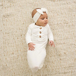 Harp Angel Boutique Soft Bamboo Knotted Headband for Baby Girls Up to 6 Months - 