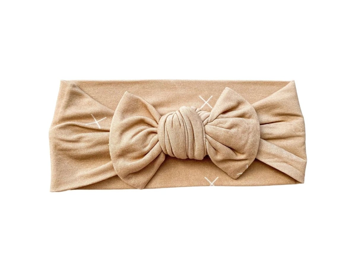 Harp Angel Boutique Soft Bamboo Knotted Headband with Adjustable Fit for Baby Girls - 