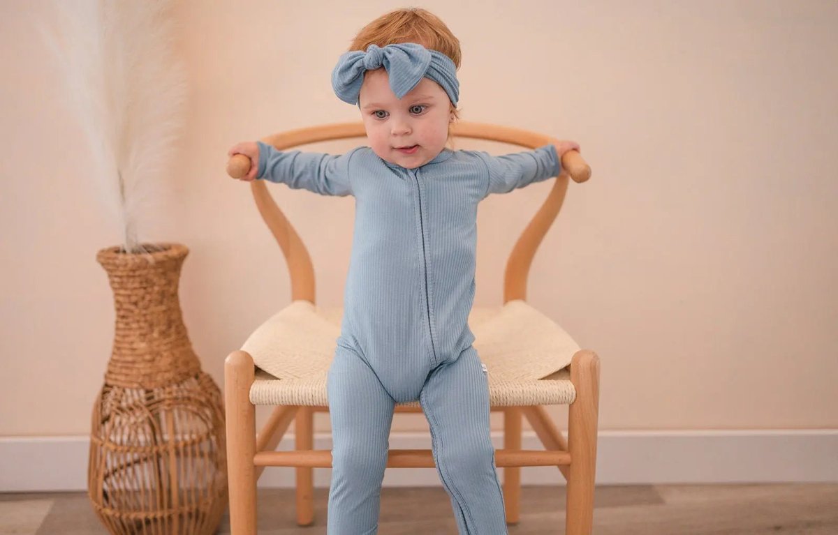 Harp Angel Boutique Soft Bamboo Knotted Headband with Floral Design for Baby Girls - 