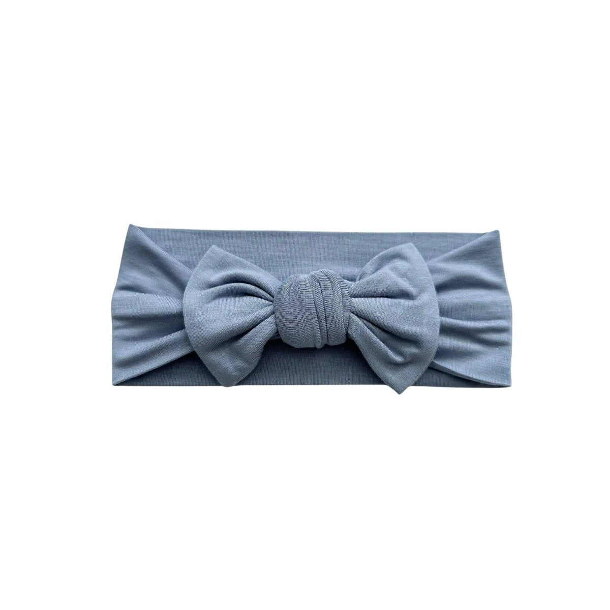 Knotted Headband - Dusty Blue - Bow tie, Silver, Knot, Silk, Satin | Everetts Place