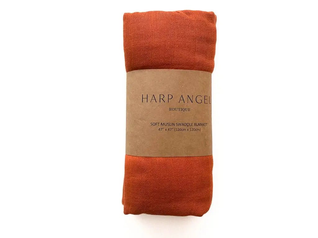 Harp Angel Boutique Soft Bamboo Muslin Swaddle Blanket with Breathable Comfort for Newborns - 