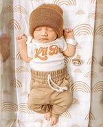 Harp Angel Boutique Soft Bamboo Muslin Swaddle Blanket with Caramel Rainbow Design for Newborns - 