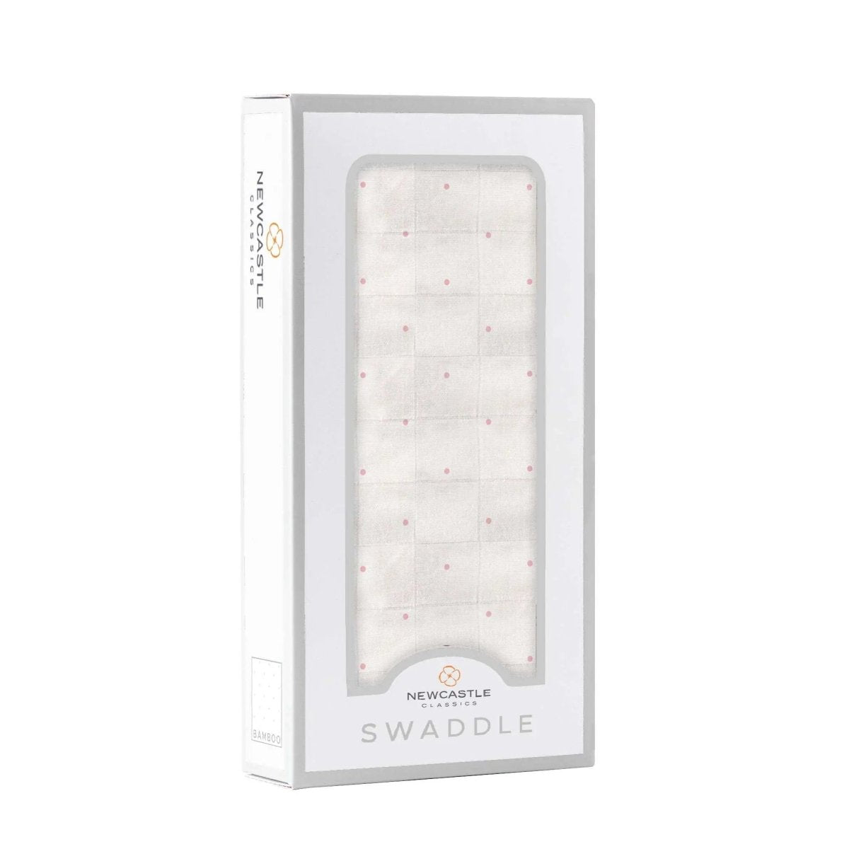 Newcastle Classics Soft Bamboo Muslin Swaddle Blanket with Polka Dots for Newborns - 