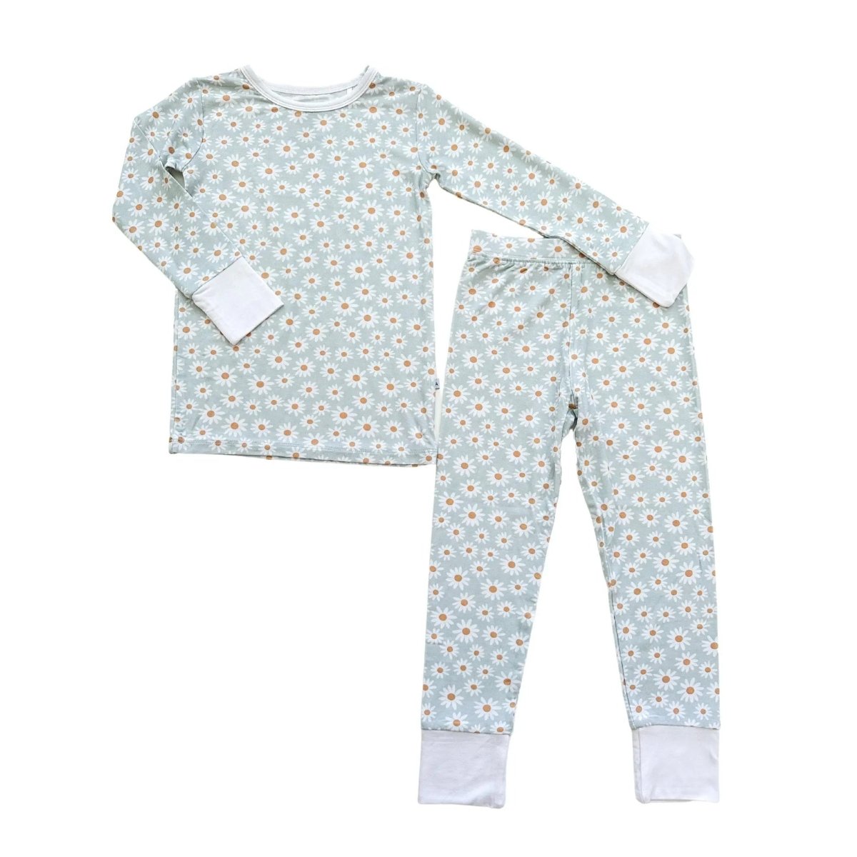 Harp Angel Boutique Soft Bamboo Pajama Set with Floral Design for Kids' Comfortable Sleep - 