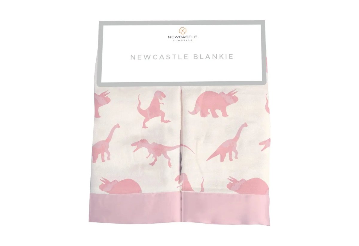 Newcastle Classics Soft Bamboo Security Blanket with Cute Dinosaur Print for Babies - 